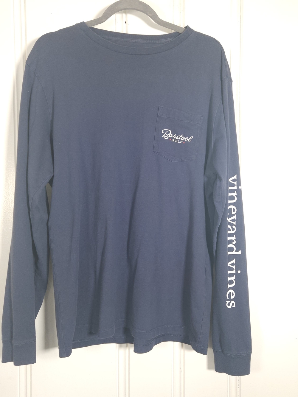 Vineyard Vines x Barstool Golf Long Sleeve Pocket T-Shirt Navy Blue Men's Size M